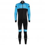 2020 Maillot Cyclisme Trek Noir Bleu Manches Longues et Cuissard