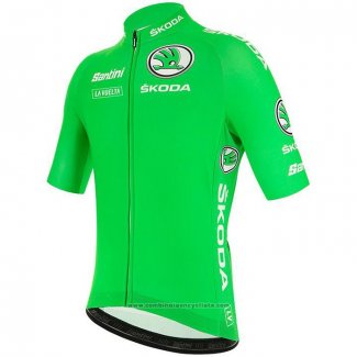 2020 Maillot Cyclisme Vuelta Espana Vert Manches Courtes et Cuissard