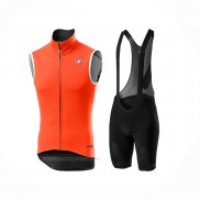 2021 Gilet Coupe-vent Castelli Orange Manches Courtes et Cuissard