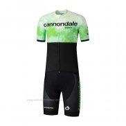 2021 Maillot Cyclisme Cannondale Noir Vert Manches Courtes et Cuissard