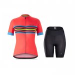 2021 Maillot Cyclisme Femme Bontrage Orange Manches Courtes et Cuissard