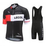 2021 Maillot Cyclisme Le Col Noir Blanc Rouge Manches Courtes et Cuissard