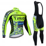 2021 Maillot Cyclisme Tinkoff Jaune Manches Longues et Cuissard
