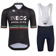 2022 Maillot Cyclisme Ineos Grenadiers Noir Gris Manches Courtes et Cuissard