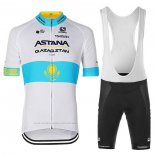 2023 Maillot Cyclisme Astana Blanc Manches Courtes et Cuissard