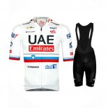 2024 Maillot Cyclisme UAE Slovenie Champion Blanc Manches Courtes et Cuissard