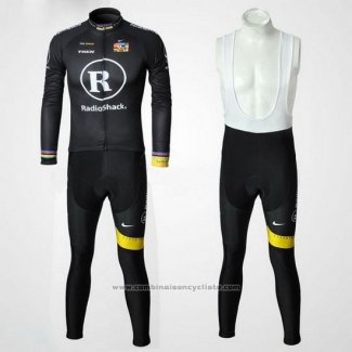 2010 Maillot Cyclisme Radioshackp Noir Manches Longues et Cuissard