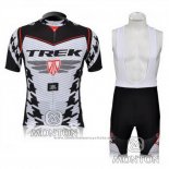 2010 Maillot Cyclisme Trek Noir et Blanc Manches Courtes et Cuissard