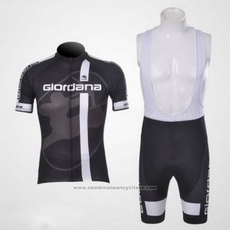 2011 Maillot Cyclisme Giordana Blanc Noir Manches Courtes et Cuissard