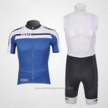 2011 Maillot Cyclisme Giordana Blanc et Bleu Manches Courtes et Cuissard