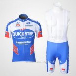 2011 Maillot Cyclisme Quick Step Floor Blanc et Azur Manches Courtes et Cuissard