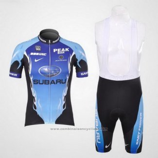 2011 Maillot Cyclisme Subaru Azur et Noir Manches Courtes et Cuissard