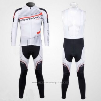 2012 Maillot Cyclisme Northwave Noir et Blanc Manches Longues et Cuissard