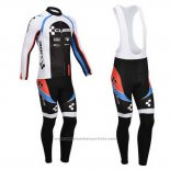 2013 Maillot Cyclisme Cube Noir et Blanc Manches Longues et Cuissard