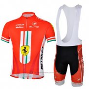 2013 Maillot Cyclisme Ferrari Blanc et Rouge Manches Courtes et Cuissard
