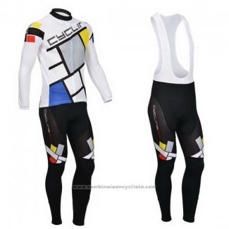 2014 Maillot Cyclisme Fox Cyclingbox Lumiere Blanc Manches Longues et Cuissard