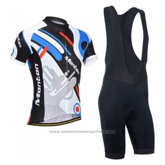 2014 Maillot Cyclisme Monton Bleu et Gris Manches Courtes et Cuissard