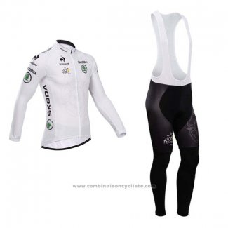 2014 Maillot Cyclisme Tour de France Blanc Manches Longues et Cuissard