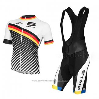 2015 Maillot Cyclisme Bulls Blanc et Noir Manches Courtes et Cuissard