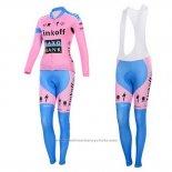 2015 Maillot Cyclisme Femme Saxo Bank Fuchsia Manches Longues et Cuissard