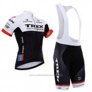 2015 Maillot Cyclisme Trek Factory Racing Factory Racing Blanc et Noir Manches Courtes et Cuissard