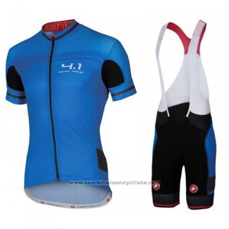 2016 Maillot Cyclisme Castelli Noir et Azur Manches Courtes et Cuissard