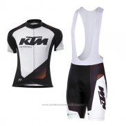 2016 Maillot Cyclisme Ktm Blanc et Noir Manches Courtes et Cuissard