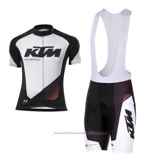 2016 Maillot Cyclisme Ktm Blanc et Noir Manches Courtes et Cuissard