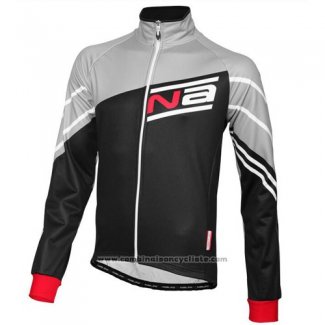 2016 Maillot Cyclisme Nalini Noir et Gris Manches Longues et Cuissard