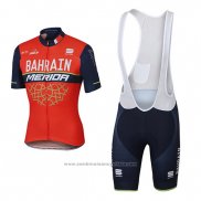 2017 Maillot Cyclisme Bahrain Merida Rouge Manches Courtes et Cuissard