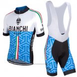 2017 Maillot Cyclisme Bianchi Milano Pontesei Bleu Manches Courtes et Cuissard