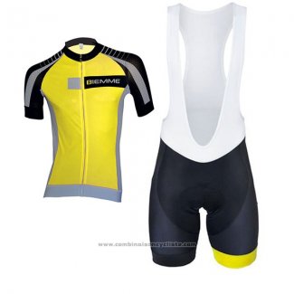 2017 Maillot Cyclisme Biemme Moody Jaune Manches Courtes et Cuissard