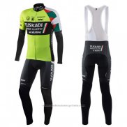 2017 Maillot Cyclisme Euskadi Noir et Vert Manches Longues et Cuissard