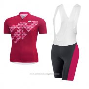 2017 Maillot Cyclisme Femme Gore Bike Wear Rouge Manches Courtes et Cuissard