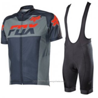 2017 Maillot Cyclisme Fox Gris Manches Courtes et Cuissard