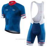 2017 Maillot Cyclisme Kalas HSBC GB Bleu Manches Courtes et Cuissard