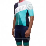 2017 Maillot Cyclisme Maap Gris et Azur Manches Courtes et Cuissard