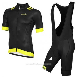 2017 Maillot Cyclisme Nalini Curva Mavone Noir Manches Courtes et Cuissard