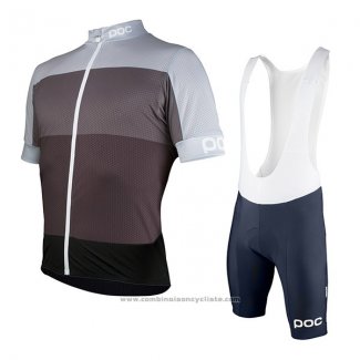 2017 Maillot Cyclisme POC Fondo Elements Marron Manches Courtes et Cuissard