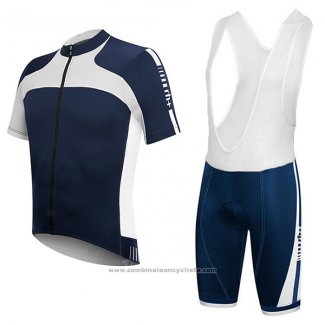 2017 Maillot Cyclisme RH+ Blanc et Bleu Manches Courtes et Cuissard