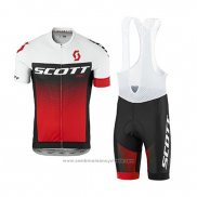 2017 Maillot Cyclisme Scott Rouge et Blanc Manches Courtes et Cuissard