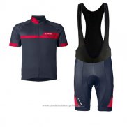 2017 Maillot Cyclisme Vaude Rouge et Noir Manches Courtes et Cuissard