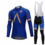 2018 Maillot Cyclisme Aqua Blue Sport Bleu Manches Longues et Cuissard