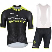 2018 Maillot Cyclisme Mitchelton Scott Noir Manches Courtes et Cuissard