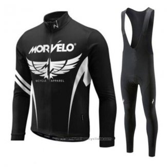 2018 Maillot Cyclisme Morvelo Noir Blanc Manches Courtes et Cuissard