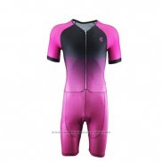 2019 Maillot Cyclisme Emonder-triathlon Rose Noir Manches Courtes et Cuissard