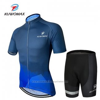 2019 Maillot Cyclisme Kuwomax Bleu Manches Courtes et Cuissard