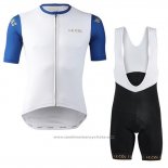 2019 Maillot Cyclisme Lecol Blanc Bleu Manches Courtes et Cuissard