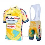 2019 Maillot Cyclisme Mercatone Uno Jaune Manches Courtes et Cuissard