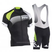 2019 Maillot Cyclisme Northwave Noir Vert Argent Manches Courtes et Cuissard